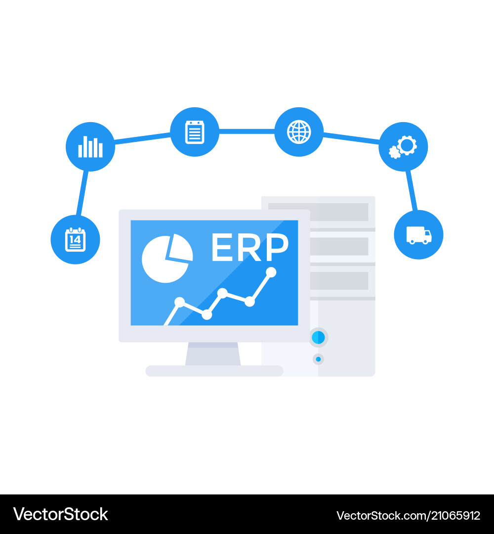 ERP Software Management Solution vector image