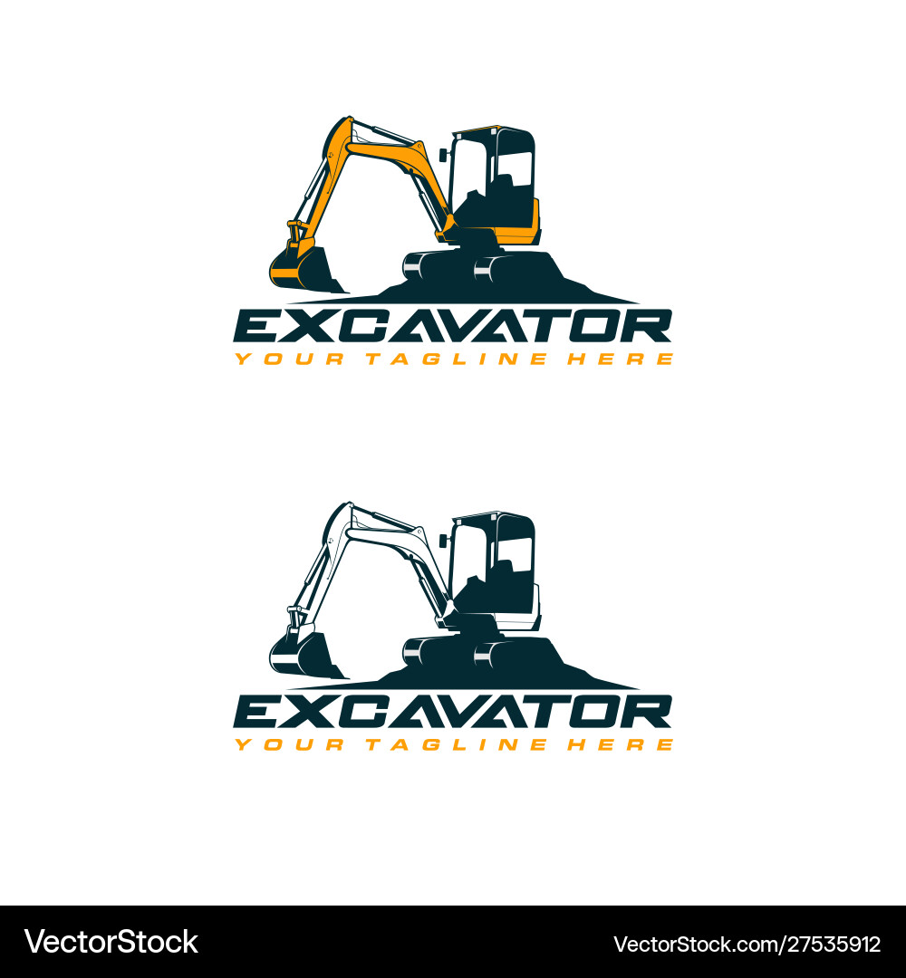 Excavator logo template Excavator logo template vector image
