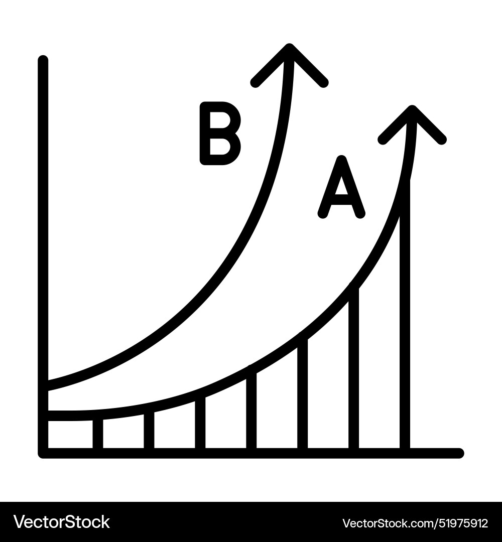 Graph icon in thin line style graphic design vector image