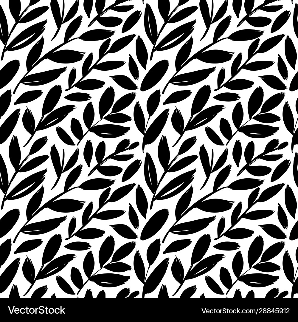 Leaves and branches seamless pattern Royalty Free Vector