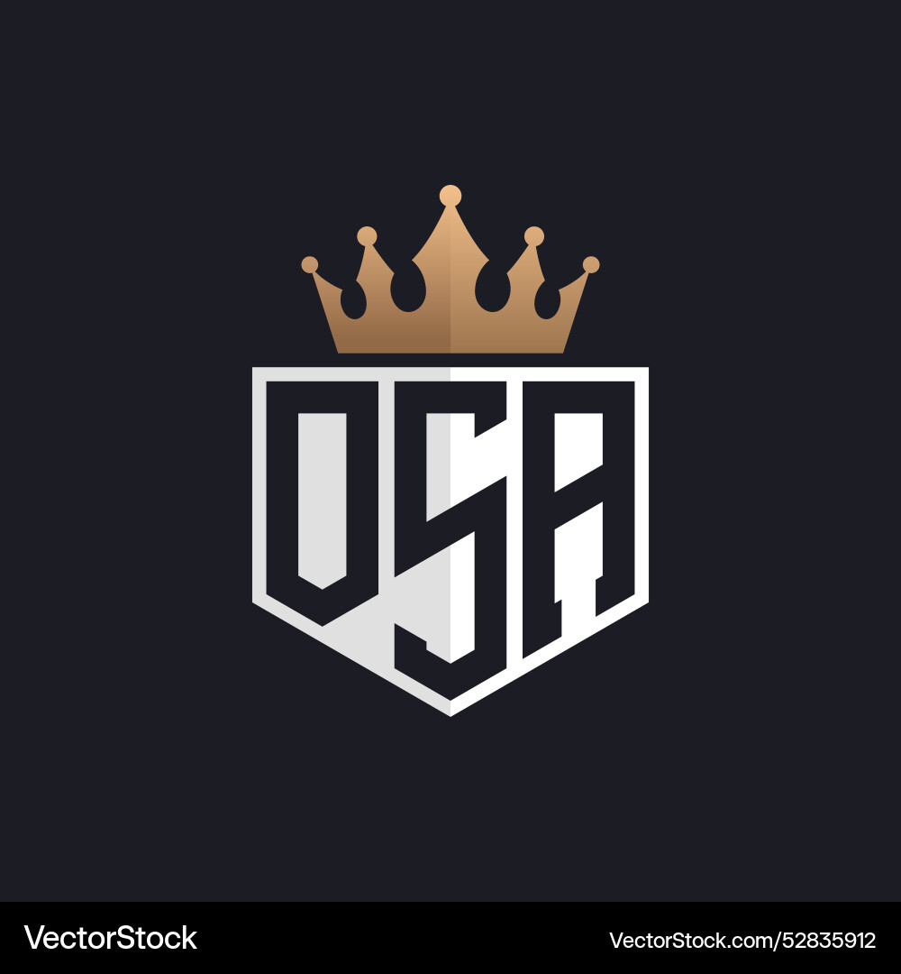 Luxury osa logo with crown elegant initials Vector Image