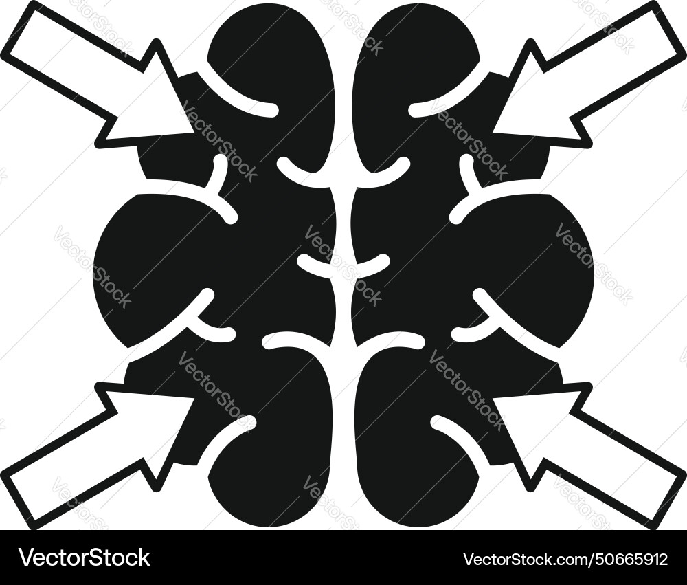 Mind think brain icon simple solution Mind think brain icon simple solution vector image