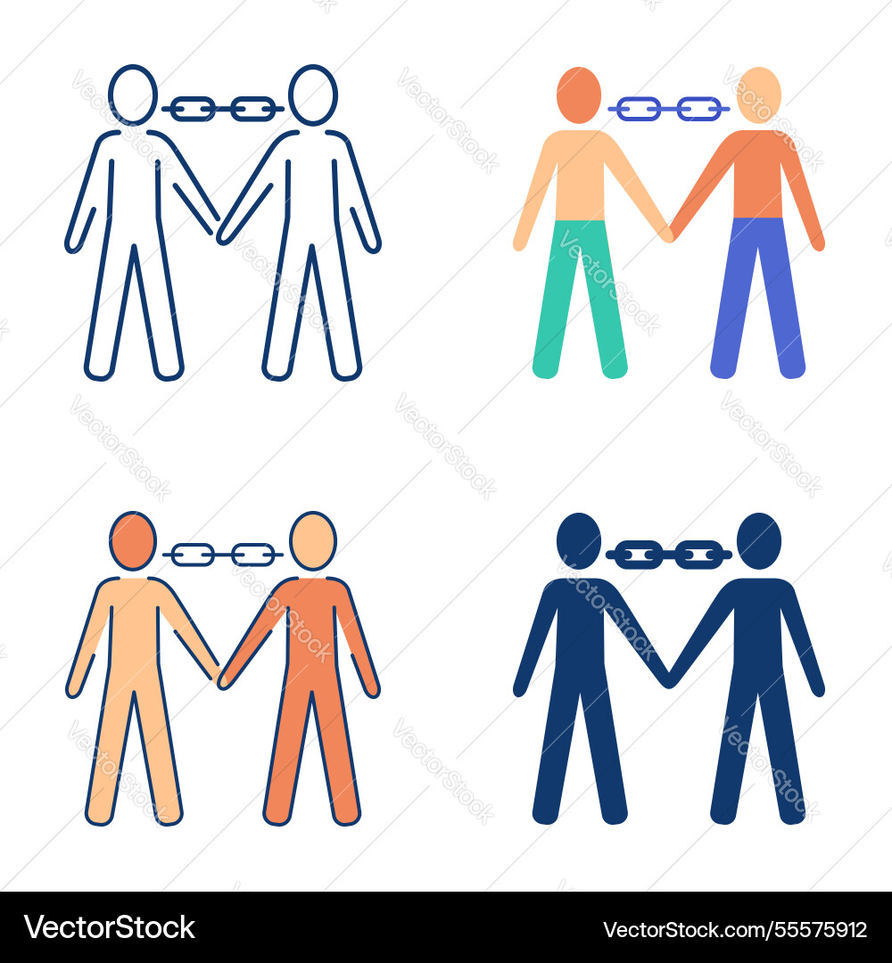 People connection icon set in flat and line style People connection icon set in flat and line style vector image