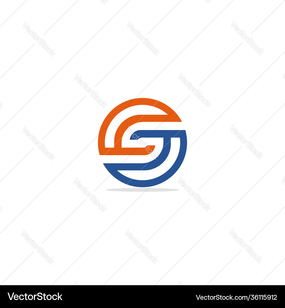 Round circle s initial line logo Royalty Free Vector Image
