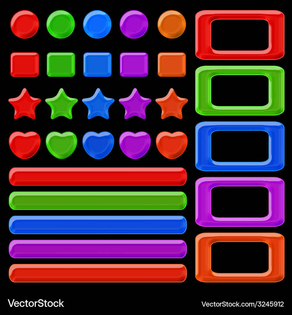 Set of colorful buttons Vector Image
