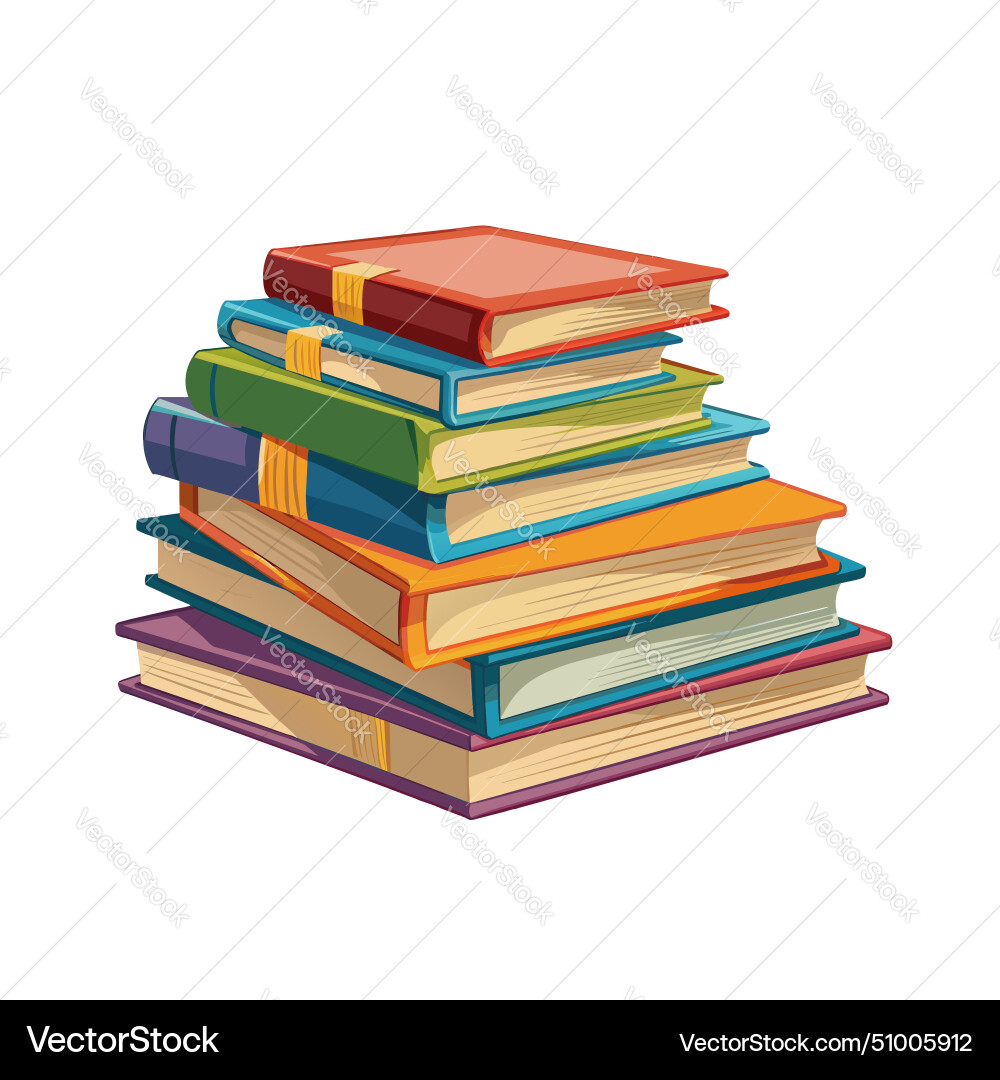 Stack of multi colored books Vector Image