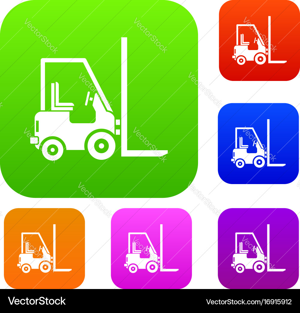 Stacker loader set collection Vector Image
