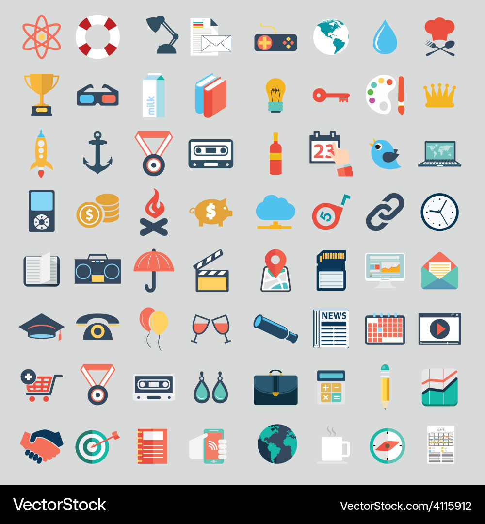Web design and technology icons vector image