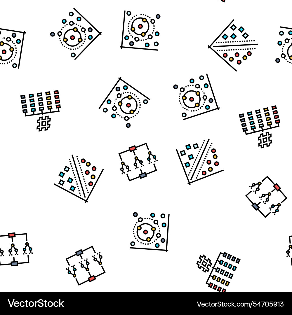 Algorithm data technology ai seamless pattern Algorithm data technology ai seamless pattern Vector Image