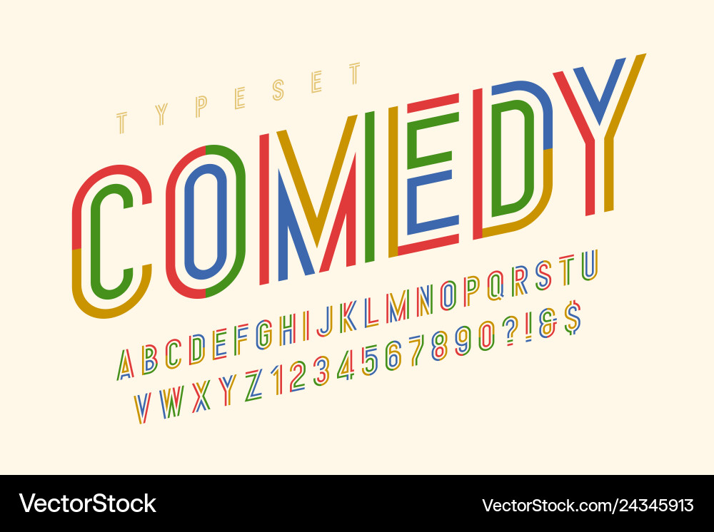 Bold Condensed Alphabet Display Font vector image
