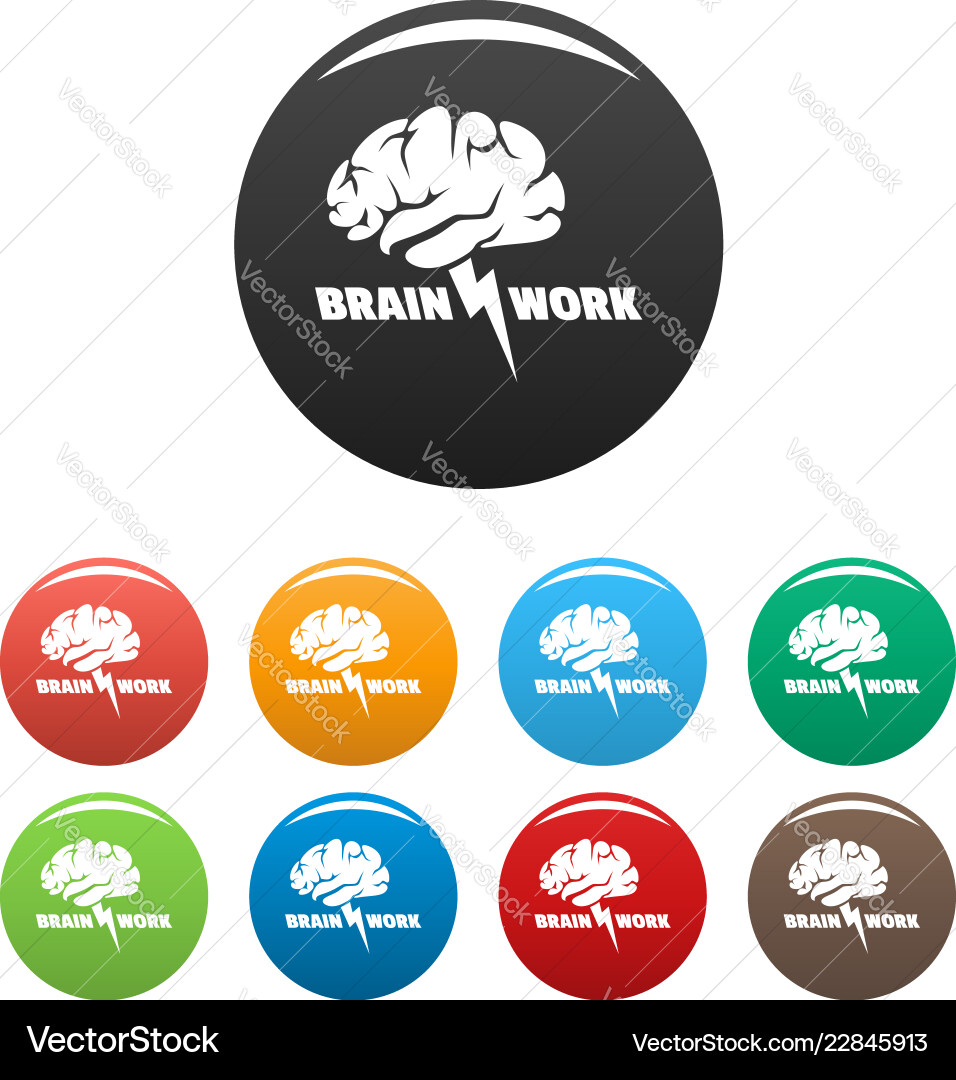 Brainwork Icon Set - Color Collection vector image