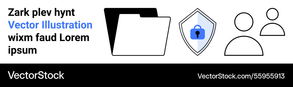 Data protection concept with folder shield lock Data protection concept with folder shield lock vector image