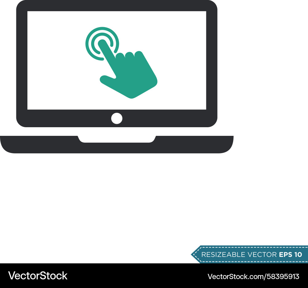 E-Commerce Click Icon - Flat Template Vector Image