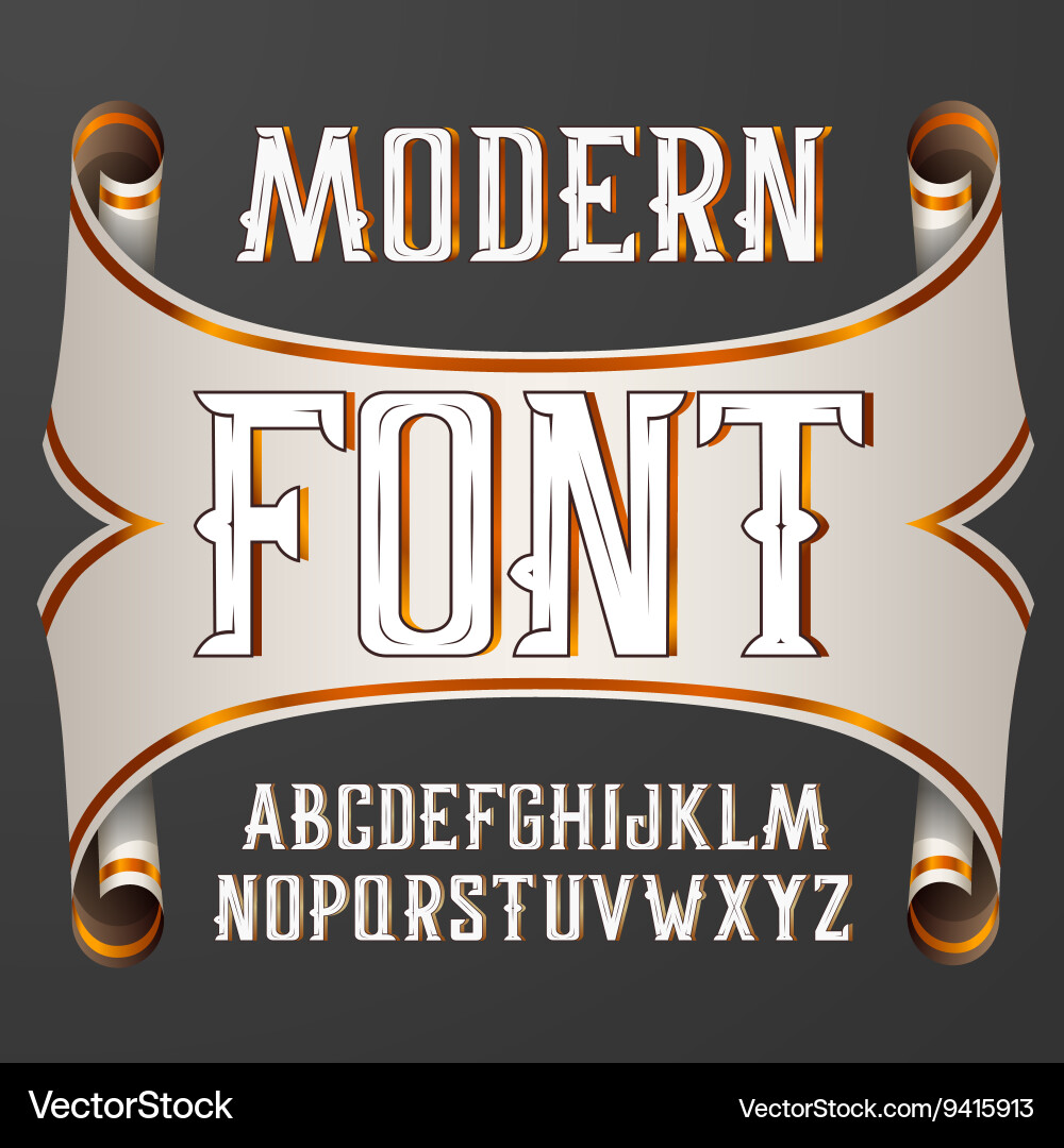 Elegant Modern Label Font Set Vector Image