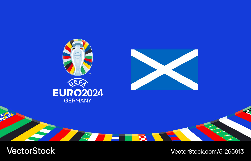 Euro 2024 scotland flag emblem teams design Euro 2024 scotland flag emblem teams design vector image