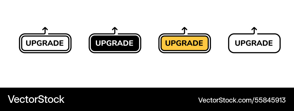 Four upgrade buttons in different styles vector image
