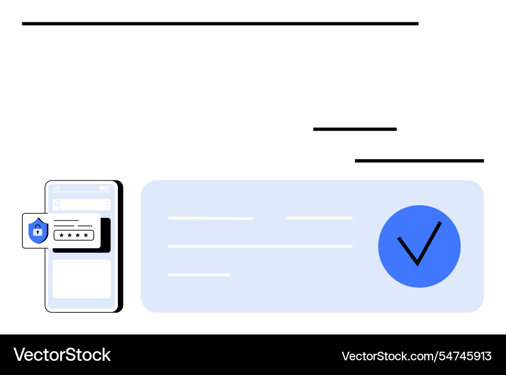 Mobile phone displaying secure password login next Mobile phone displaying secure password login next vector image