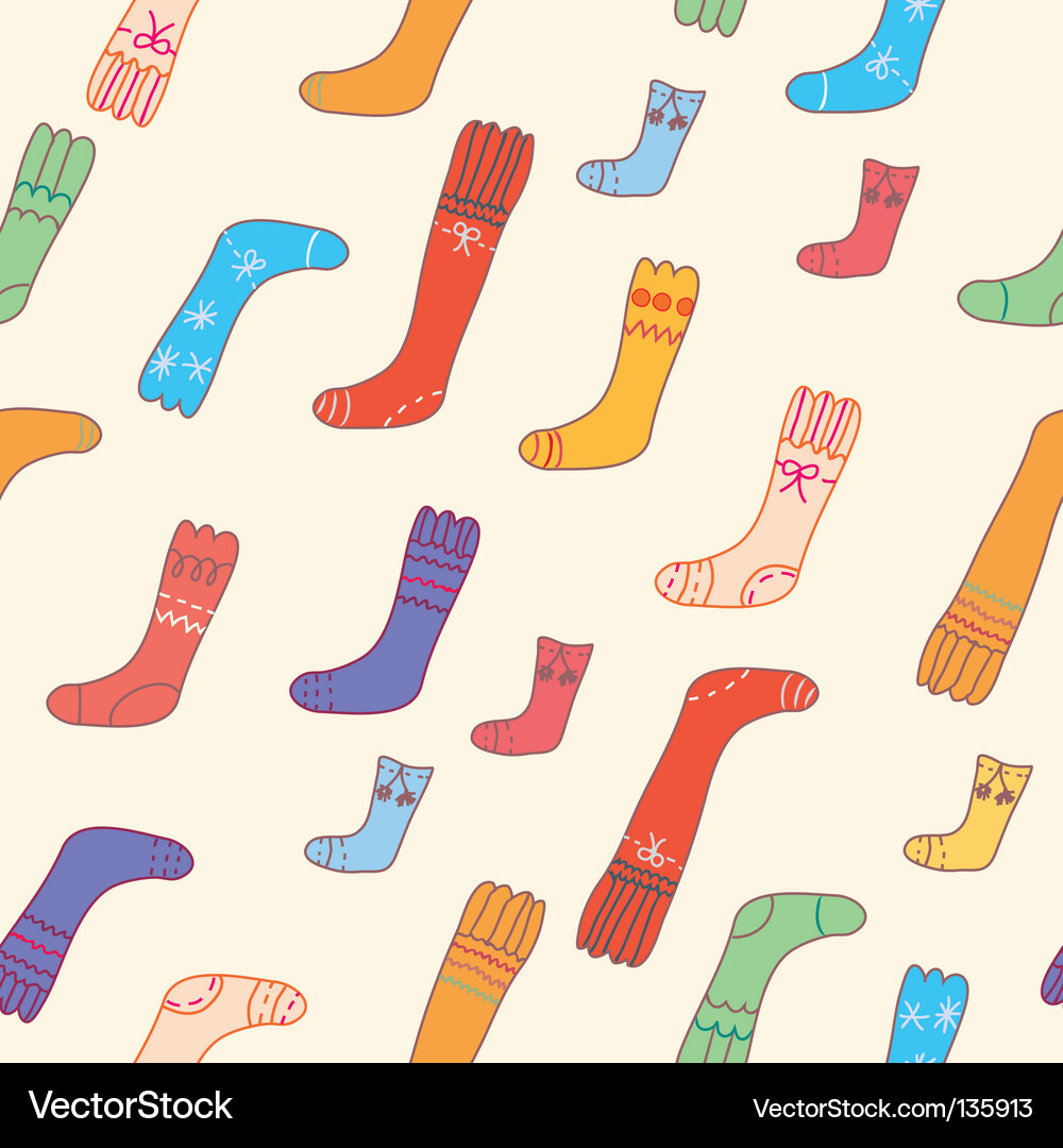 Playful Socks Pattern Vector Image