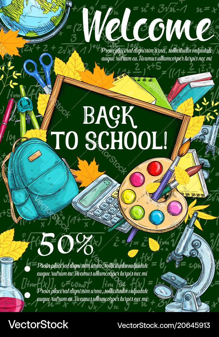 School Return to Class Sketch Vector Image