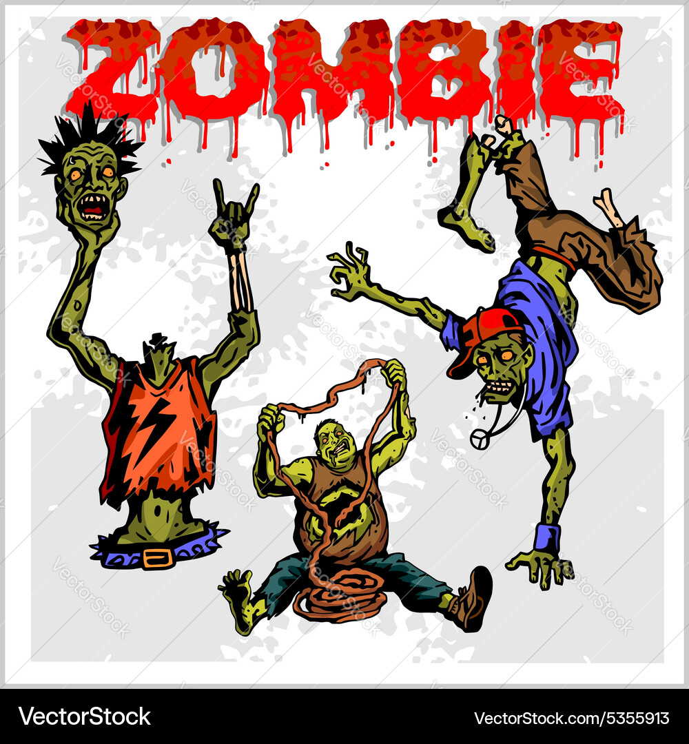 Zombie Set - Halloween Horror Vector Image
