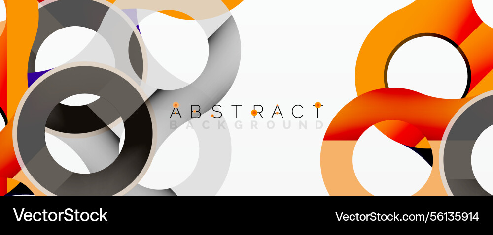 Abstract design features overlapping circles gray Vector Image