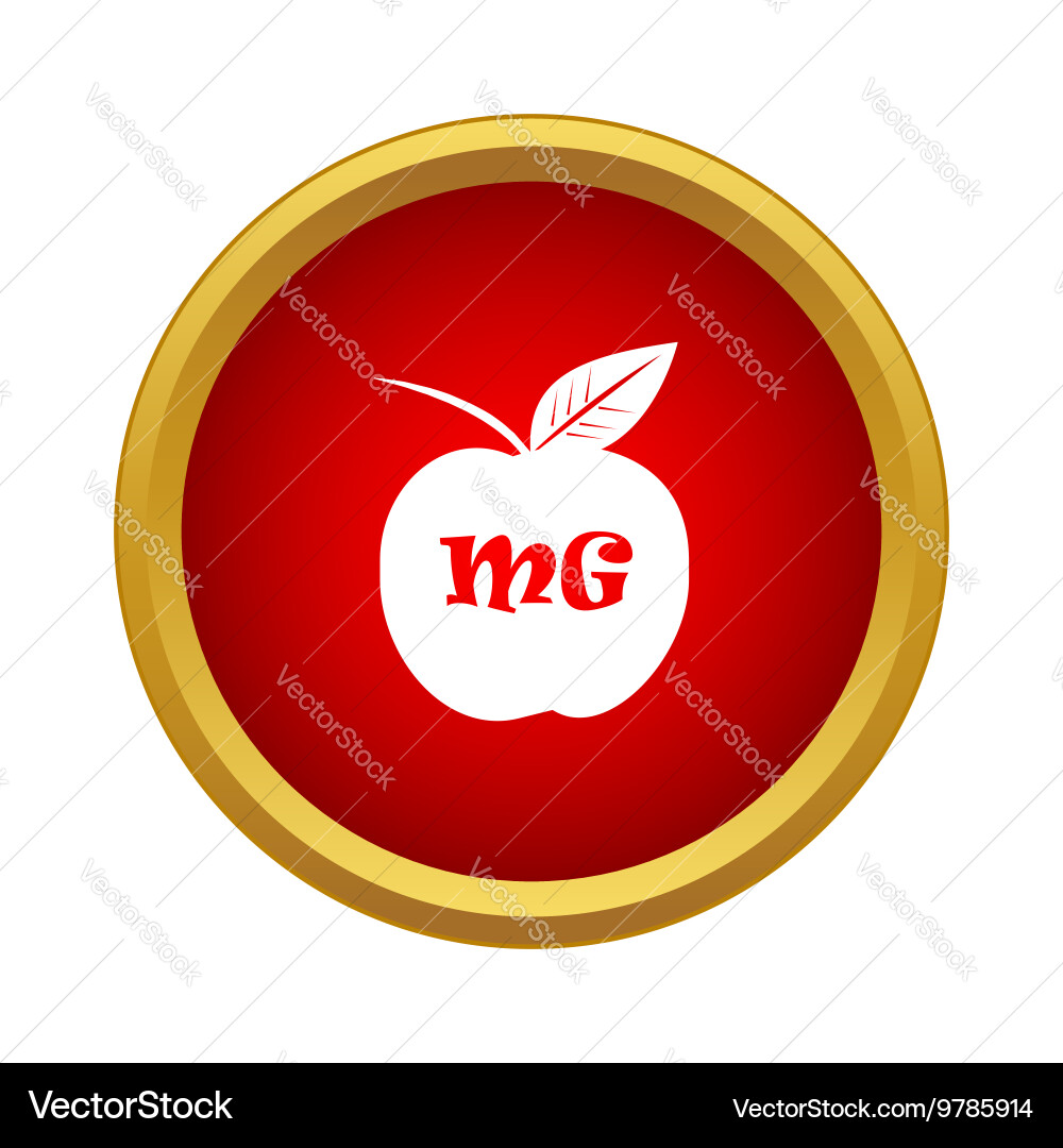 Apple with formula icon simple style Vector Image