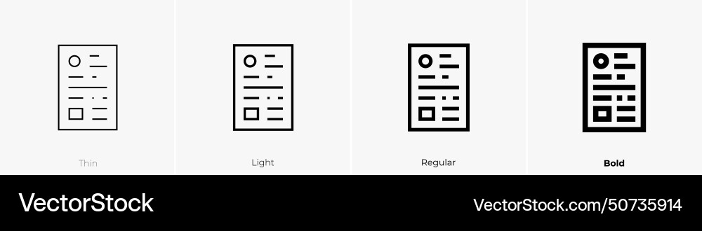Assignment icon thin light regular and bold style Assignment icon thin light regular and bold style vector image