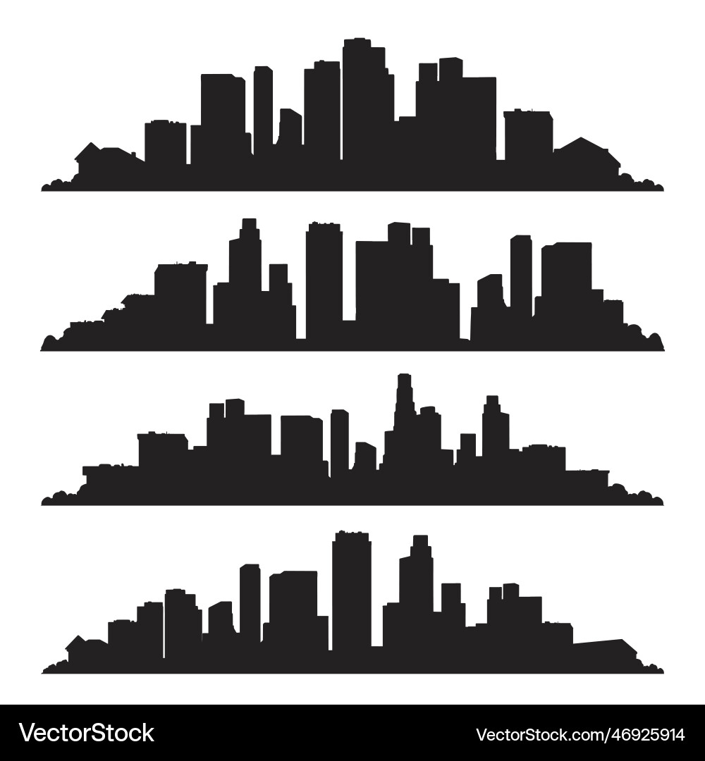 City skyscrapers monochrome set stickers City skyscrapers monochrome set stickers vector image