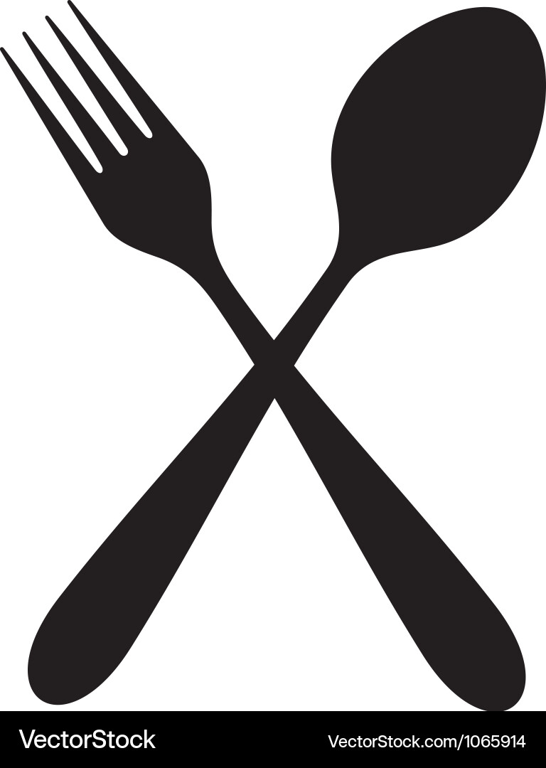 Crossed Utensils - Fork and Spoon vector image
