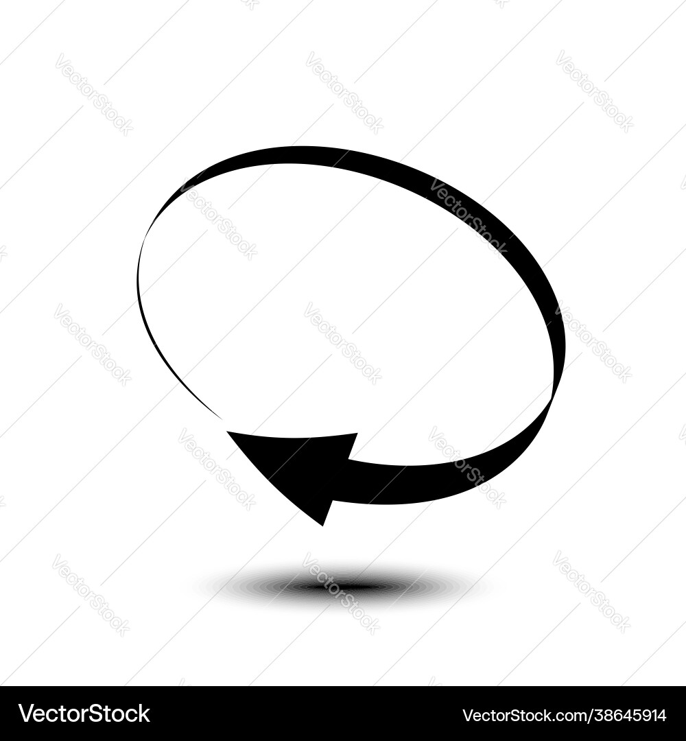 Curved arrow icon isolated on white background Vector Image
