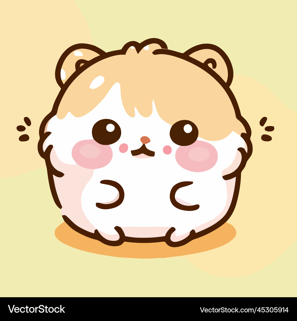 Cute hamster kawaii chibi drawing style Royalty Free Vector