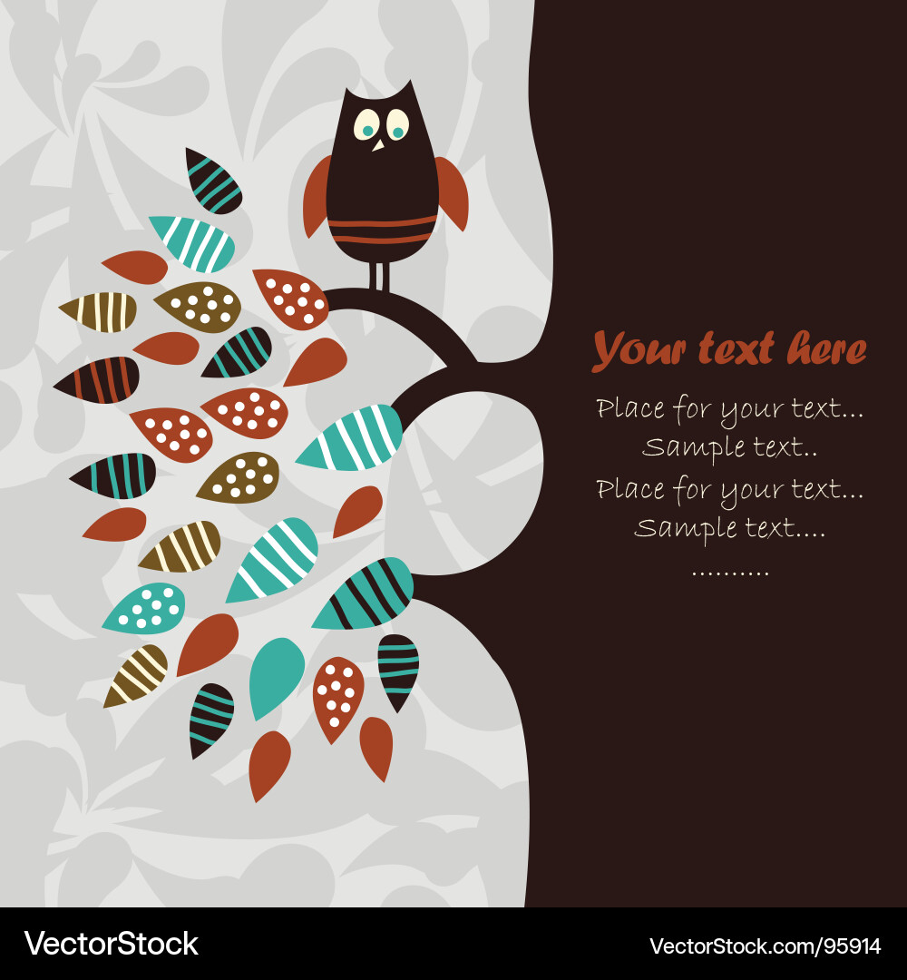 Cute Owl Decorative Pattern vector image