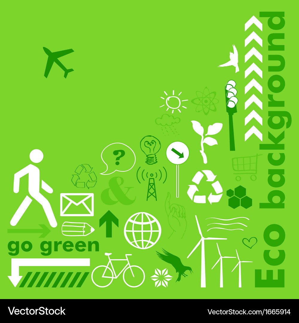 Go Green Card Vektorbild