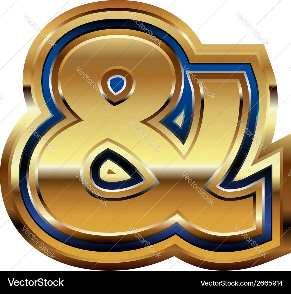 Golden font symbol Vector Image