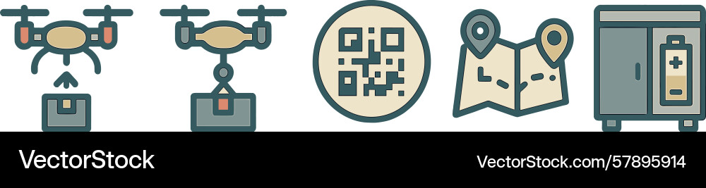 Innovative delivery system using drones and qr Innovative delivery system using drones and qr vector image