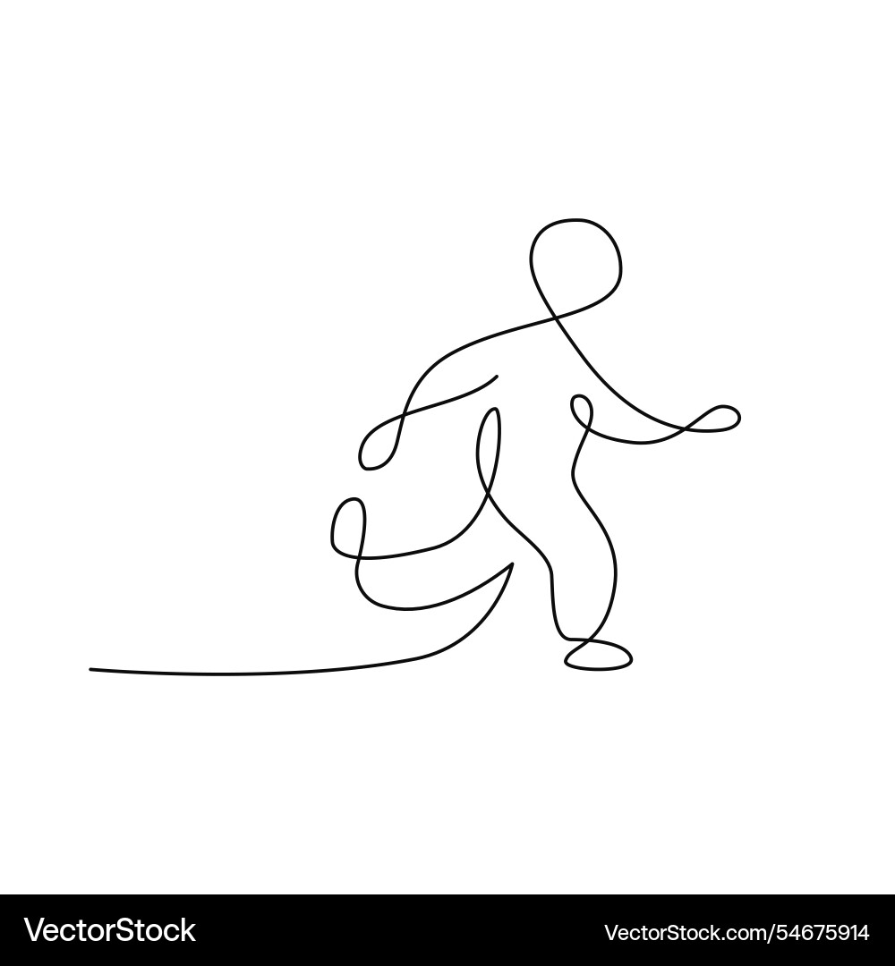 Man running one single line drawing Man running one single line drawing vector image