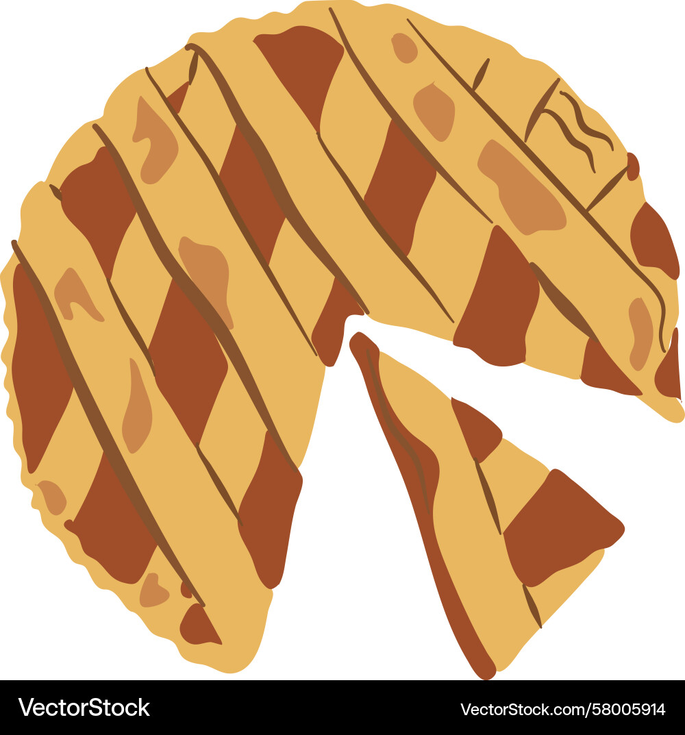Pie Slice with Lattice Crust Vector Image