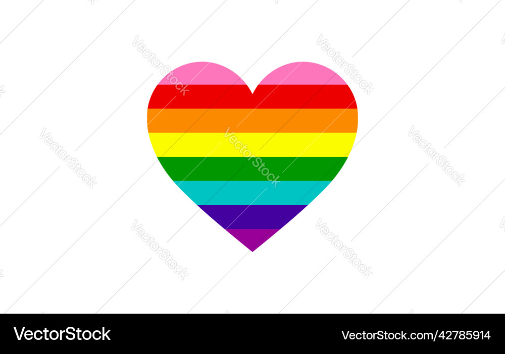 Rainbow Pride Heart LGBTQIA vector image