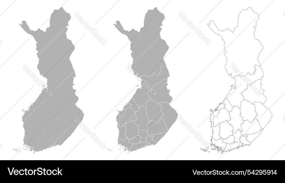 Set of finland maps with main map and regional Vector Image