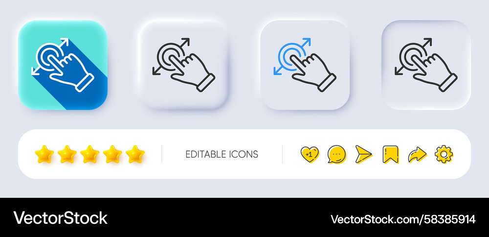 Touchscreen Drag & Drop Arrow Icon Vector Image