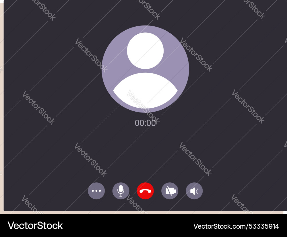 Video call screen displaying incoming Video call screen displaying incoming vector image