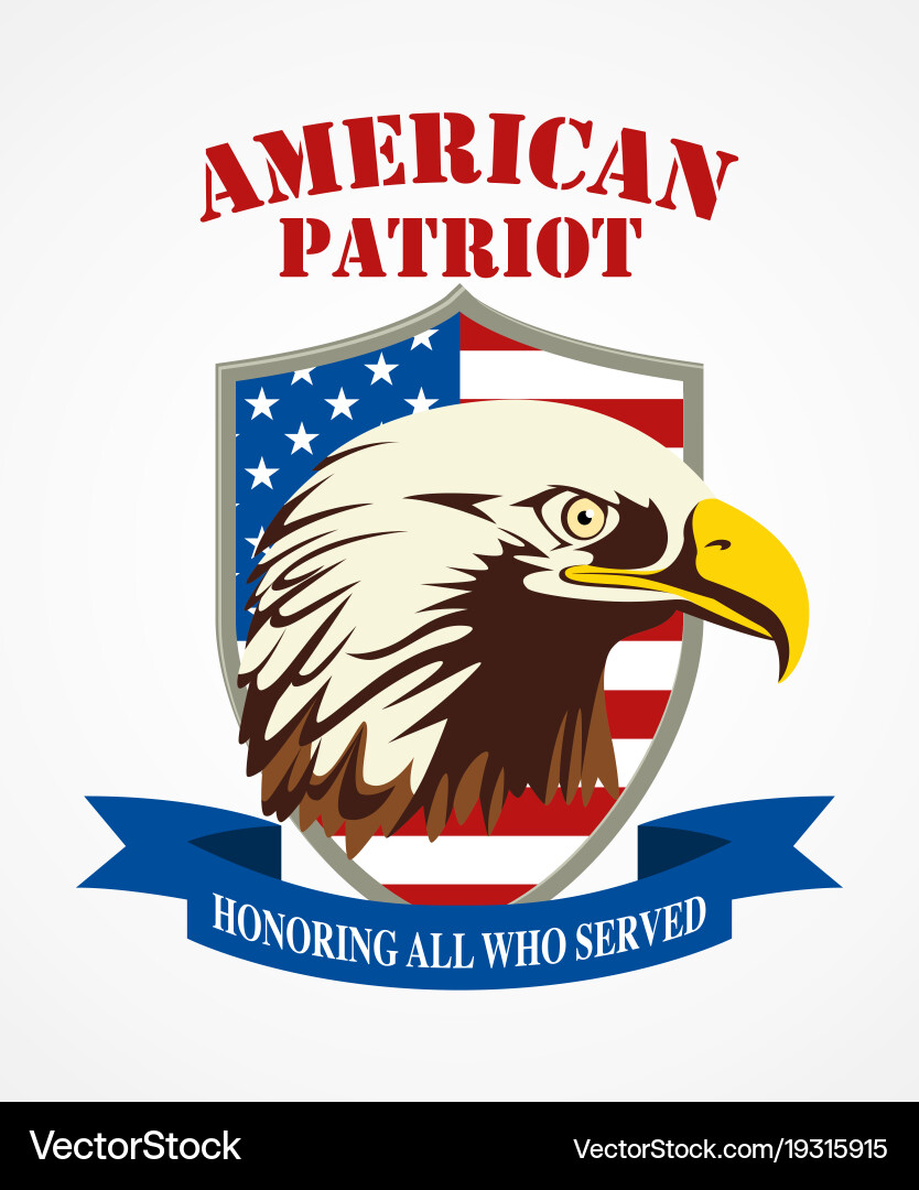 American Bald Eagle Emblem Vector Image