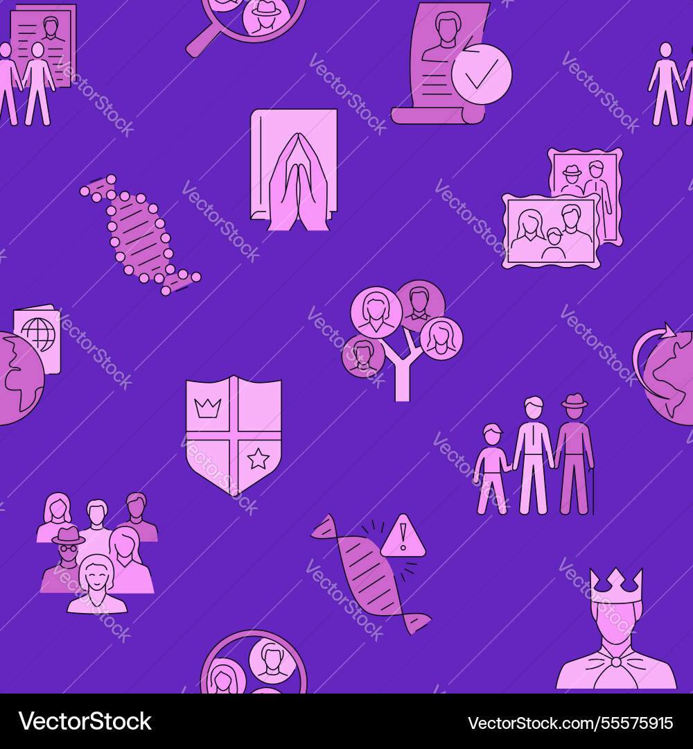 Ancestry and genealogy seamless pattern Ancestry and genealogy seamless pattern vector image