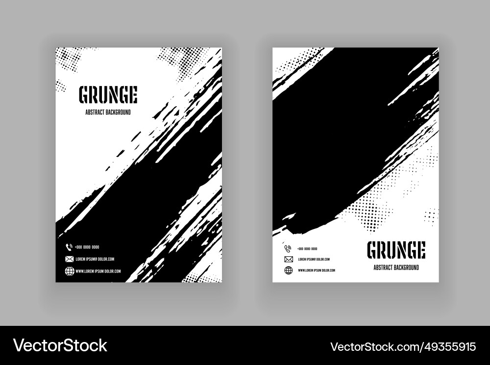 Black and white cover book template brush stroke Black and white cover book template brush stroke vector image