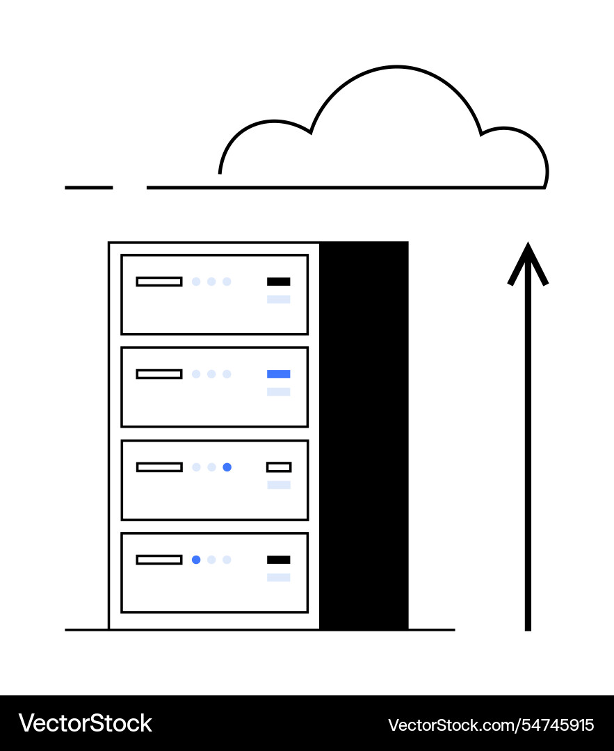 Cloud computing and data storage simplified Cloud computing and data storage simplified vector image
