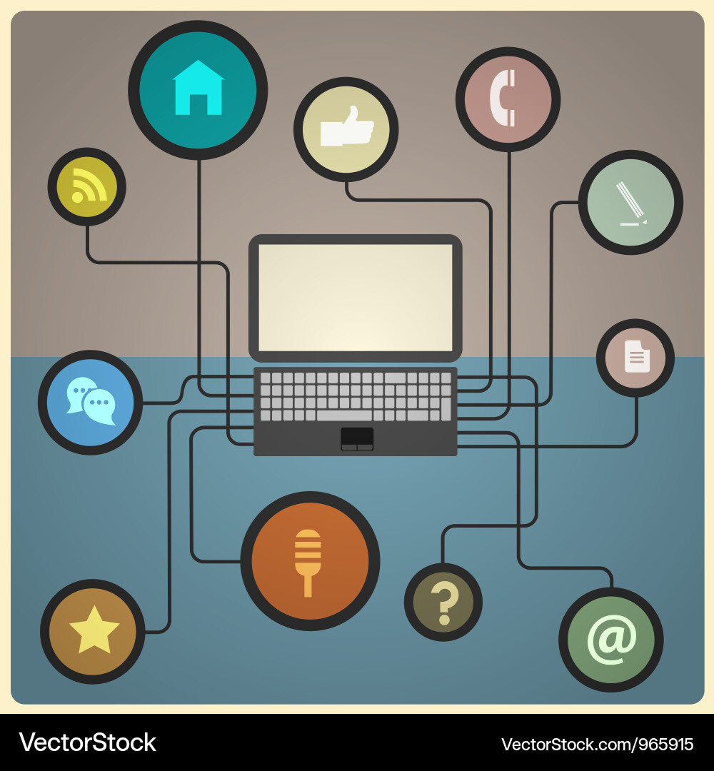 Concept of network vector image