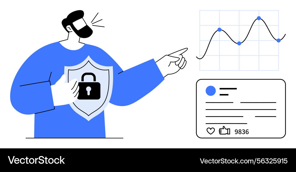 Data Security & Analytics Insights vector image