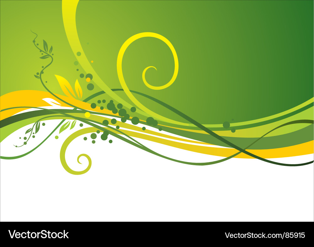 Design mit Wellen und Blättern Vektorbild
