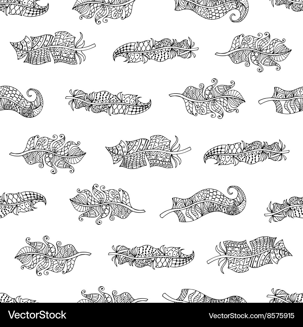 Feathers seamless pattern Vector Image
