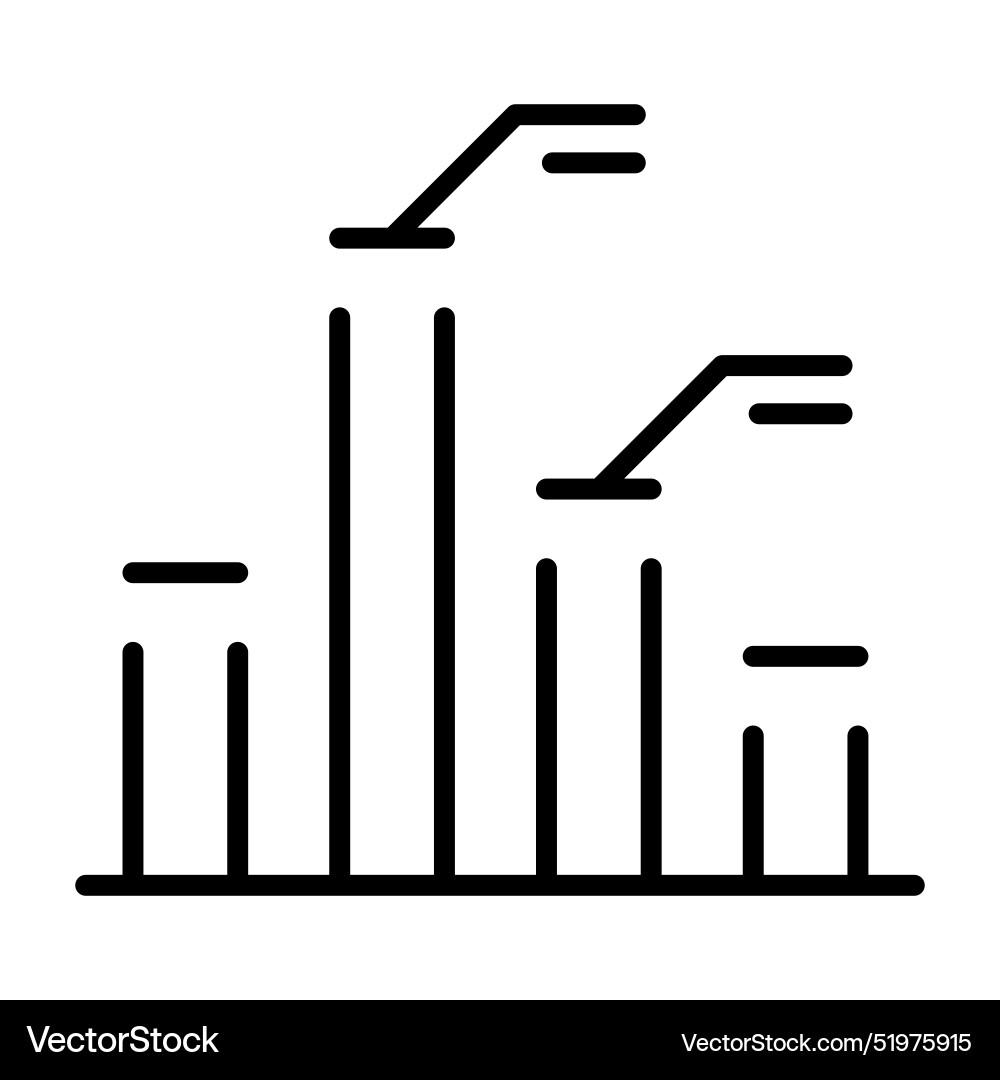Graph icon in thin line style graphic design vector image
